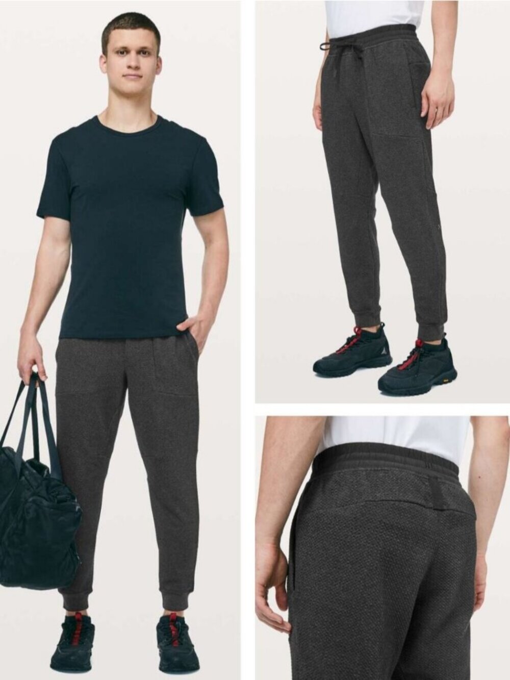 LULULEMON At Ease Jogger Size Large Heathered Black